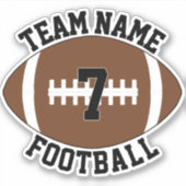 サッカーチーム名選手の番号スポーツカスタム選手 シール (正面)