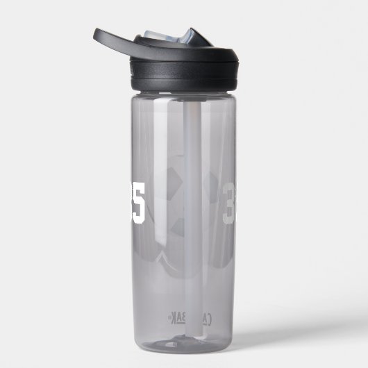 サッカーチーム名(サッカーボールが黒いティール（緑がかった色）) ウォーターボトル (右面)