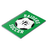 サッカーチーム名&選手のユニフォーム番号 スポーツ ノートブック (左側)