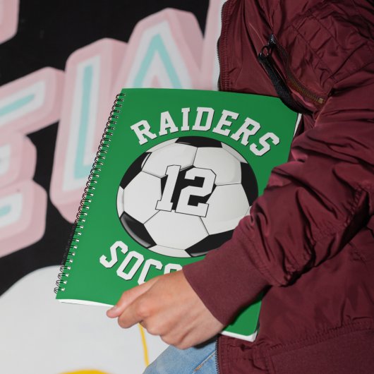 サッカーチーム名&選手のユニフォーム番号 スポーツ ノートブック