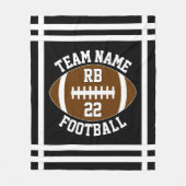 サッカーチーム名、選手の位置と番号 フリースブランケット (正面)