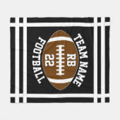 サッカーチーム名、選手の位置と番号 フリースブランケット (正面(横))