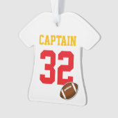 サッカーチーム大尉の選手ナンバースポーツ年 オーナメント (正面)