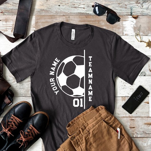 サッカーチーム母パパ選手の名前サッカー選手 Tシャツ