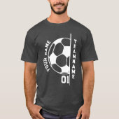 サッカーチーム母パパ選手の名前サッカー選手 Tシャツ (正面)