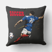 サッカーチーム選手の装飾用クッション クッション (裏面)