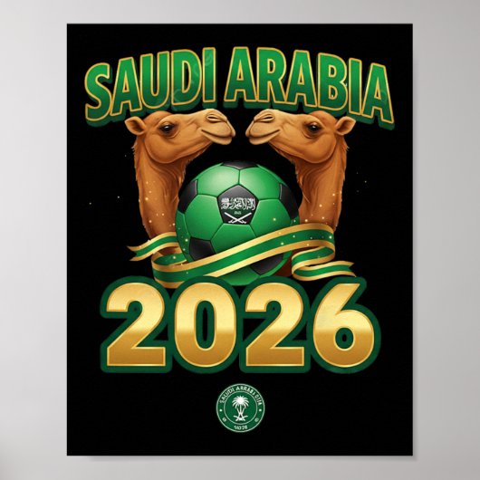 サッカーチーム サウジアラビア 2026 デザイン ポスター (正面)