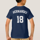 サッカーチーム、選手の名前&ジャージー番号カスタム Tシャツ (裏面)