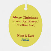 サッカーテクスチャの外観 メタルオーナメント (裏面)