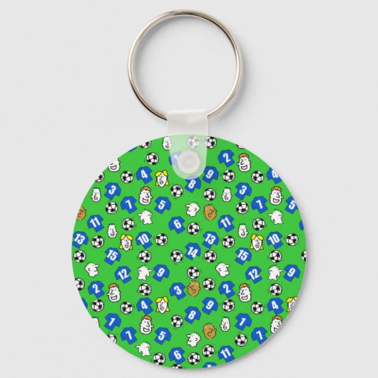 サッカーテーマとシャツ（青） キーホルダー (正面)