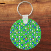 サッカーテーマとシャツ（青） キーホルダー (正面)