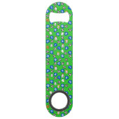 サッカーテーマとブルーシャツ スピード栓抜き (正面)