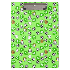サッカーテーマと緑シャツ クリップボード