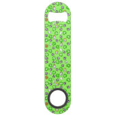 サッカーテーマと緑シャツ スピード栓抜き (正面)