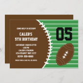 サッカーテーマのかわいいステッチの誕生日パーティー招待状 招待状 (正面/裏面)