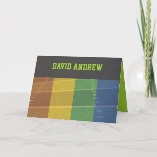 サッカーテーマのバー・ミツヴァのお礼カード サンキューカード (正面)