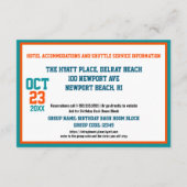 サッカーテーマアクアブルー&オレンジ誕生日詳細 エンクロージャーカード (裏面)