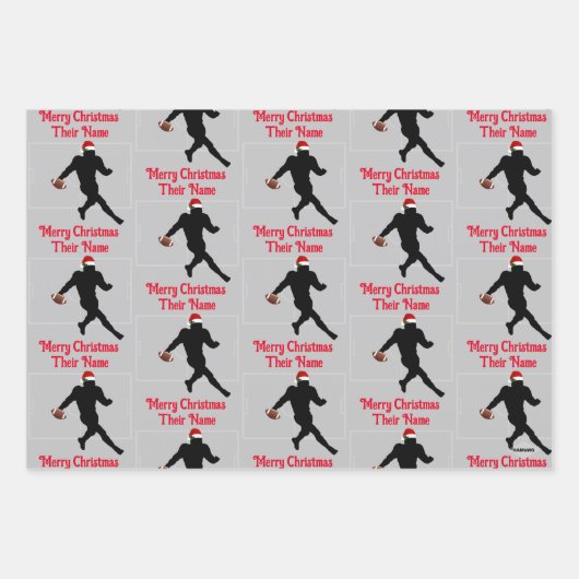 サッカーテーマクリスマスギフトラップHAMbyWG ラッピングペーパーシート (正面3)