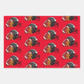 サッカーテーマクリスマスギフトラップHAMbyWG ラッピングペーパーシート (正面3)