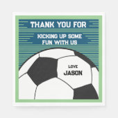 サッカーテーマサンキューバースデーパーティー紙 スタンダードランチョンナプキン (正面)