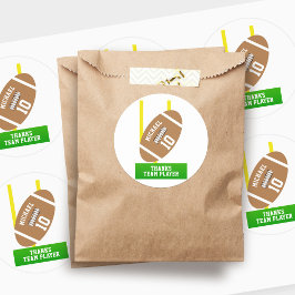 サッカーテーマスポーツ誕生日パーティーサンキュー ラウンドシール