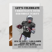 サッカーテーマバースデーパーティ招待状 (正面/裏面)