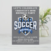 サッカーテーマバースデーパーティ招待状 (スタンド正面)