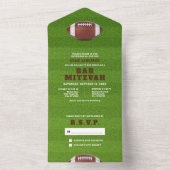 サッカーテーマバー(ユダヤ教の)バル・ミツバーオールインワン招待状 オールインワン招待状 (内側)