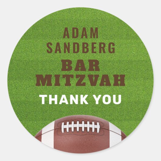 サッカーテーマバー(ユダヤ教の)バル・ミツバー ラウンドシール (正面)