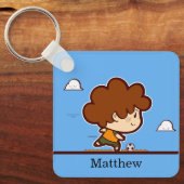 サッカーテーマパーソナライズされたキーチェーンギフト キーホルダー (正面)