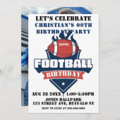サッカーテーマフォトバースデーパーティ招待状 (正面/裏面)