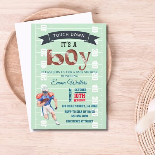 サッカーテーマベビーシャワー招待状 招待状