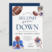 サッカーテーマ男子2歳の誕生日 招待状 (正面/裏面)