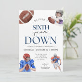 サッカーテーマ男子6歳の誕生日 招待状 (スタンド正面)