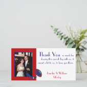 サッカーテーマ結婚の写真サンキューカード サンキューカード (スタンド正面)