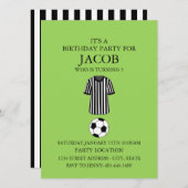 サッカーテーマ誕生日パーティーの招待状 招待状 (正面/裏面)