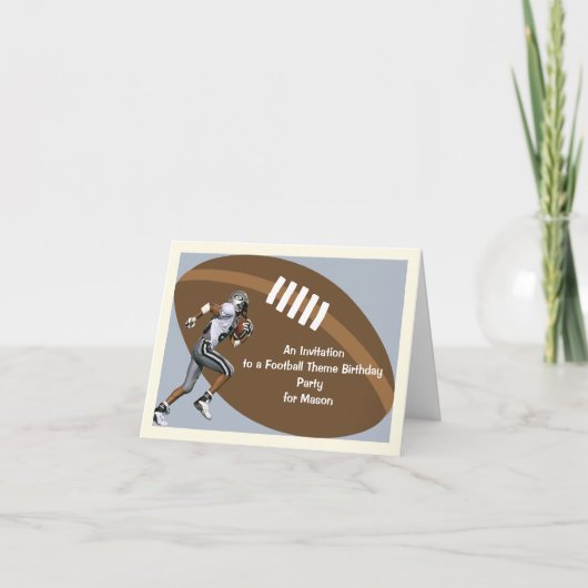 サッカーテーマ誕生日パーティーへの招待 サンキューカード (正面)