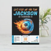 サッカーテーマ誕生日パーティーアスリート誕生日 招待状 (スタンド正面)