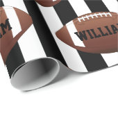 サッカーテーマ追加ネーム誕生日Giftwrap ラッピングペーパー (ロールコーナー)