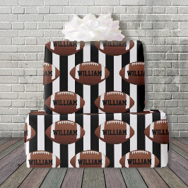 サッカーテーマ追加ネーム誕生日Giftwrap ラッピングペーパー