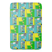 サッカーテーマ選手とファン バスマット (正面縦)