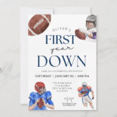 サッカーテーマ1年生の誕生日 招待状 (正面)