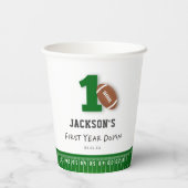 サッカーテーマ1年目ダウン誕生日の好意 紙コップ (裏面)