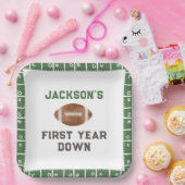 サッカーテーマ1年目ダウン誕生日 ペーパープレート (パーティー)