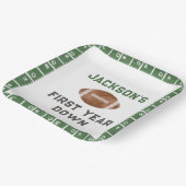 サッカーテーマ1年目ダウン誕生日 ペーパープレート (傾斜あり)