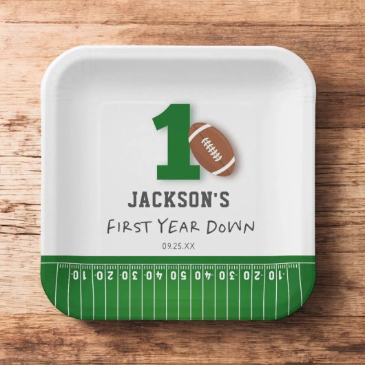 サッカーテーマ1年目ダウン誕生日 ペーパープレート