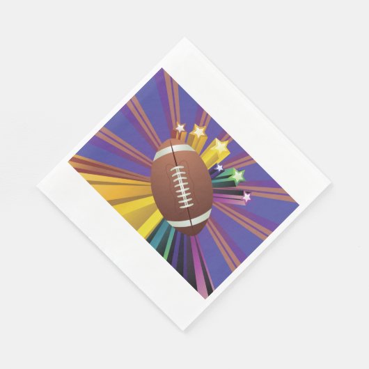 サッカーデザインとスター鮮やかズスポーツファンアート スタンダードランチョンナプキン (角)