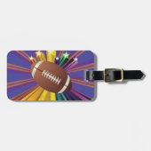 サッカーデザインとスター鮮やかズスポーツファンアート ラゲッジタグ (正面横)