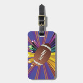 サッカーデザインとスター鮮やかズスポーツファンアート ラゲッジタグ (正面縦)