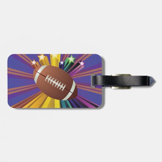 サッカーデザインとスター鮮やかズスポーツファンアート ラゲッジタグ (裏面横)